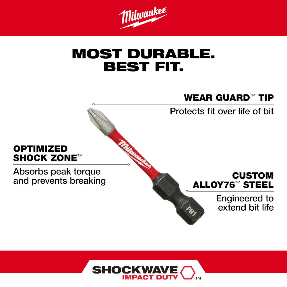 Milwaukee SHOCKWAVE Impact Duty Drive Bit Set - 55 Pieces from GME Supply